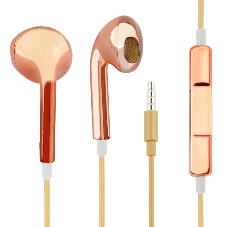 Auscultadores estéreo com controlo por fio eletroplatinado 3,5mm para telemóveis Android / PC / leitor MP3 / portáteis