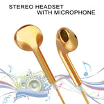 Auscultadores estéreo com controlo por fio eletroplatinado 3,5mm para telemóveis Android / PC / leitor MP3 / portáteis