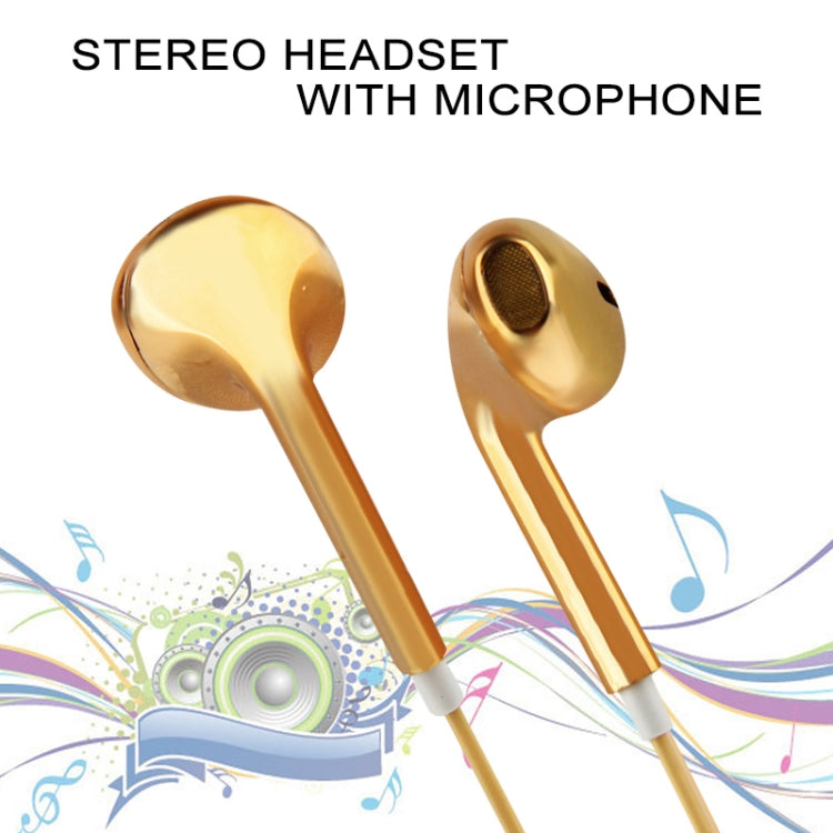 Auscultadores estéreo com controlo por fio eletroplatinado 3,5mm para telemóveis Android / PC / leitor MP3 / portáteis