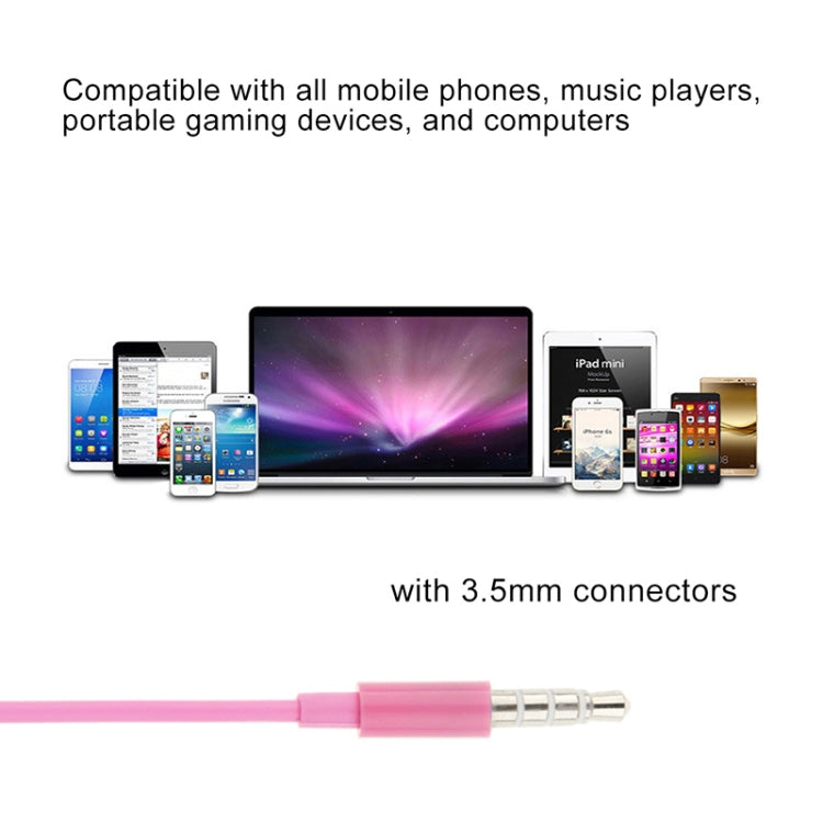 Auscultadores estéreo com controlo por fio eletroplatinado 3,5mm para telemóveis Android / PC / leitor MP3 / portáteis