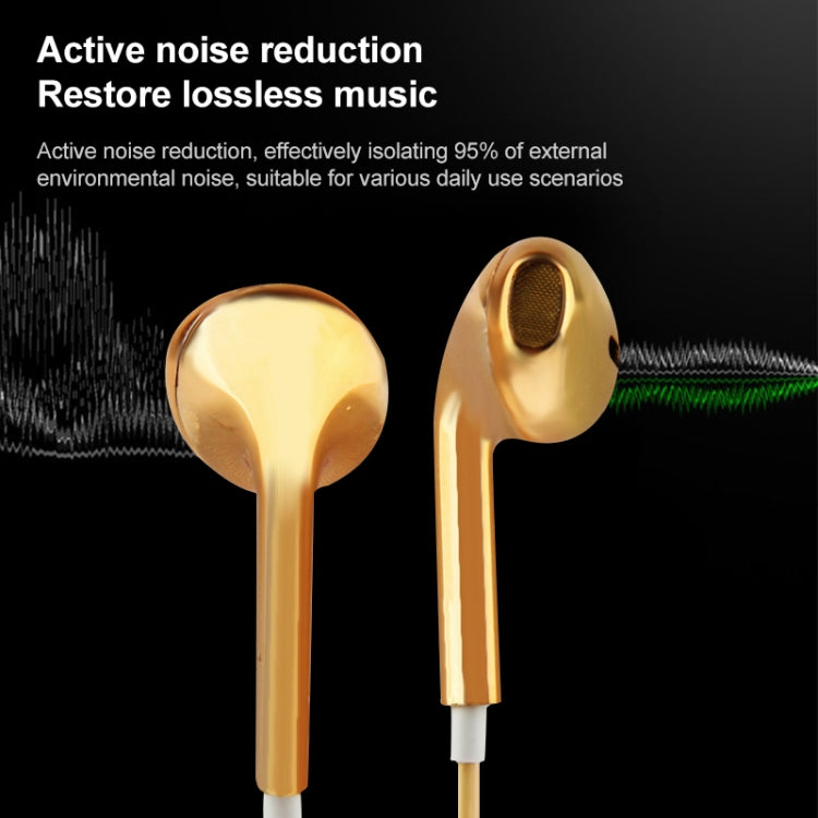 Auscultadores estéreo com controlo por fio eletroplatinado 3,5mm para telemóveis Android / PC / leitor MP3 / portáteis