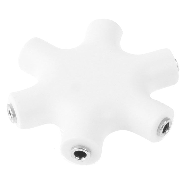 Conector divisor de auscultadores de 6 portas, compatível com telemóveis, tablets, auscultadores, leitor MP3, estéreo de carro/casa e mais