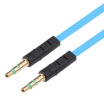 Cabo de auscultadores com ficha 3,5mm estilo noodle para iPhone 5 / iPhone 4 & 4S / 3GS / 3G / iPad 4 / iPad mini / mini 2 Retina / Novo iPad / iPad 2 / iTouch / MP3, Comprimento: 1m