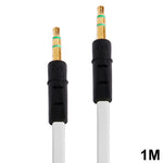 Cabo de auscultadores com ficha 3,5mm estilo noodle para iPhone 5 / iPhone 4 & 4S / 3GS / 3G / iPad 4 / iPad mini / mini 2 Retina / Novo iPad / iPad 2 / iTouch / MP3, Comprimento: 1m