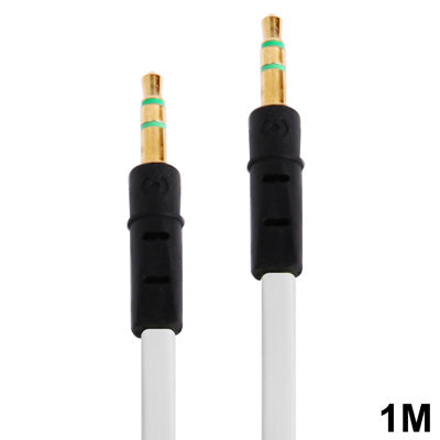 Cabo de auscultadores com ficha 3,5mm estilo noodle para iPhone 5 / iPhone 4 & 4S / 3GS / 3G / iPad 4 / iPad mini / mini 2 Retina / Novo iPad / iPad 2 / iTouch / MP3, Comprimento: 1m