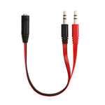 Cabo microfone + auscultadores com jack 3,5mm estilo noodle para PC / portátil, Comprimento: 22cm