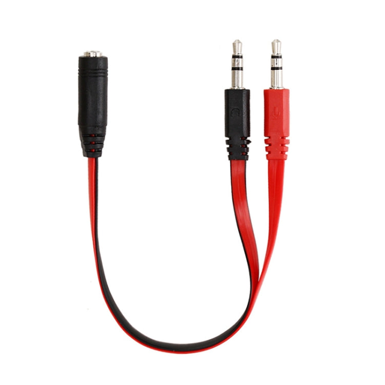 Cabo microfone + auscultadores com jack 3,5mm estilo noodle para PC / portátil, Comprimento: 22cm