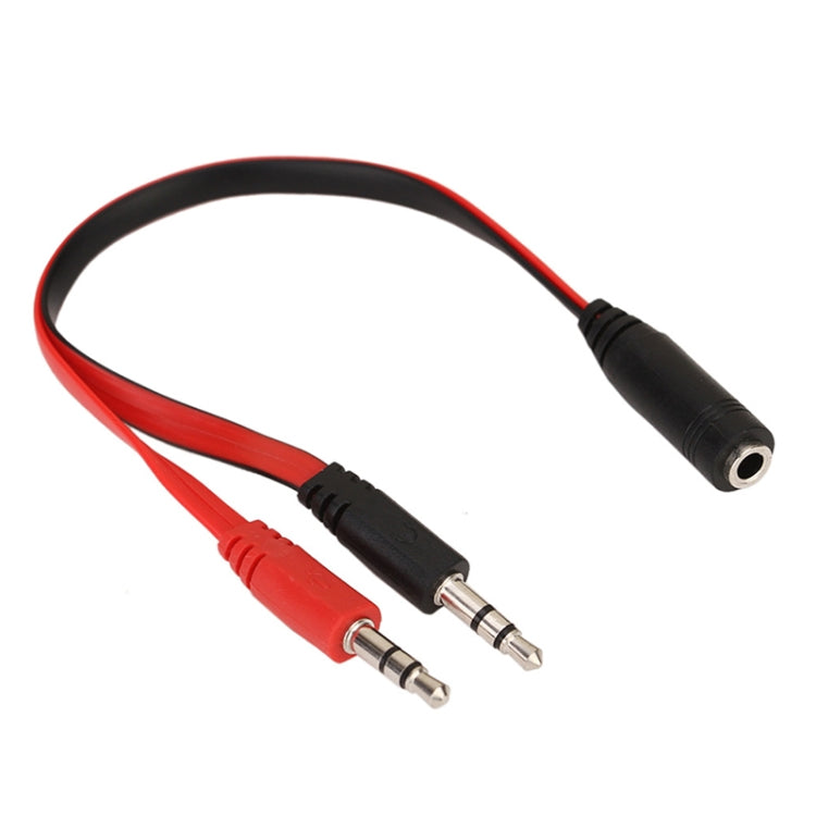 Cabo microfone + auscultadores com jack 3,5mm estilo noodle para PC / portátil, Comprimento: 22cm