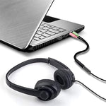 Cabo de Microfone + Auscultadores Jack 3,5mm 17cm, Compatível com Telemóveis, Tablets, Auscultadores, Leitor MP3, Estéreo de Carro/Casa e Mais