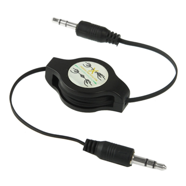 Cabo de áudio auxiliar retrátil 3,5mm, compatível com telemóveis, tablets, auscultadores, leitor MP3, estéreo de carro/casa e mais, Comprimento: 11cm a 80cm