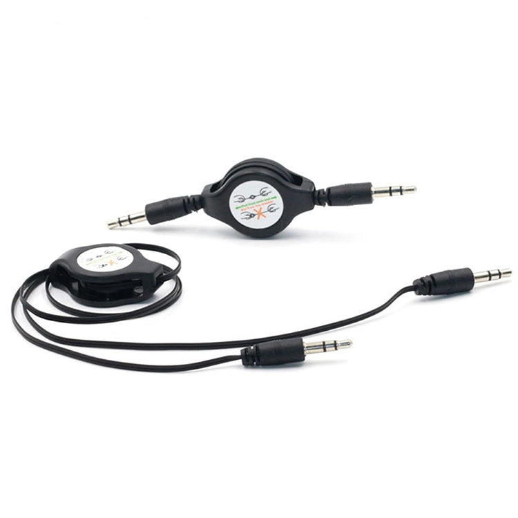Cabo de áudio auxiliar retrátil 3,5mm, compatível com telemóveis, tablets, auscultadores, leitor MP3, estéreo de carro/casa e mais, Comprimento: 11cm a 80cm