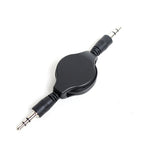 Cabo de áudio auxiliar retrátil 3,5mm, compatível com telemóveis, tablets, auscultadores, leitor MP3, estéreo de carro/casa e mais, Comprimento: 11cm a 80cm