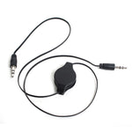 Cabo de áudio auxiliar retrátil 3,5mm, compatível com telemóveis, tablets, auscultadores, leitor MP3, estéreo de carro/casa e mais, Comprimento: 11cm a 80cm