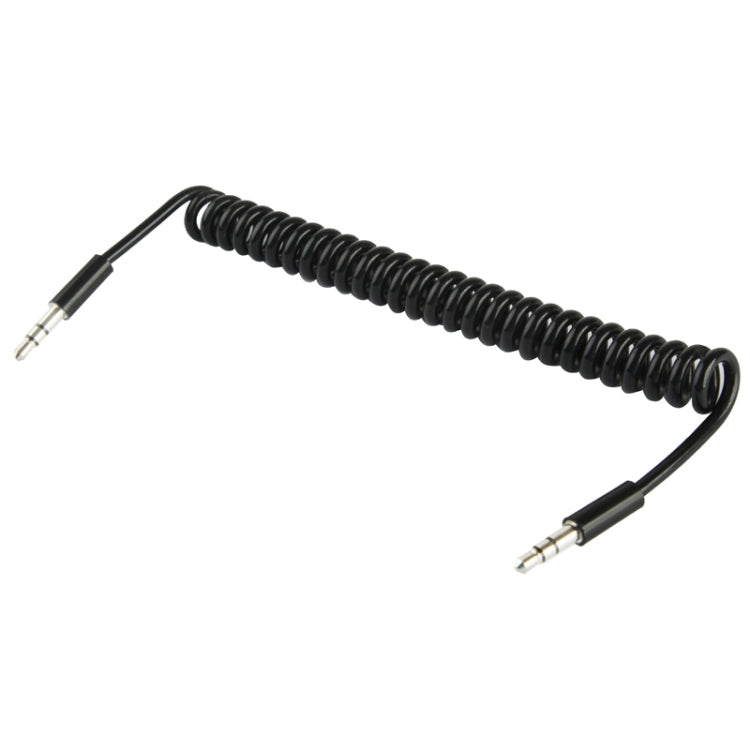 Cabo auxiliar enrolado em mola 3,5mm, compatível com telemóveis, tablets, auscultadores, leitor MP3, estéreo de carro/casa e mais, Comprimento: 20cm até 80cm