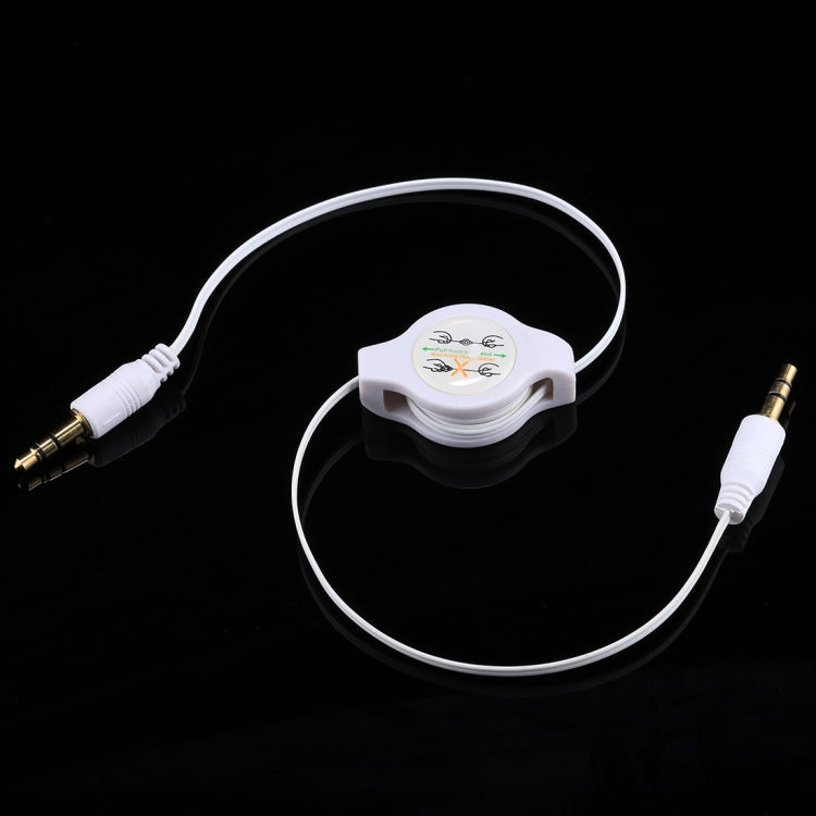 Cabo auxiliar retrátil 3,5mm macho para macho, compatível com telemóveis, tablets, auscultadores, leitor MP3, estéreo de carro/casa e mais, Comprimento: 11cm a 80cm