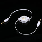 Cabo auxiliar retrátil 3,5mm macho para macho, compatível com telemóveis, tablets, auscultadores, leitor MP3, estéreo de carro/casa e mais, Comprimento: 11cm a 80cm