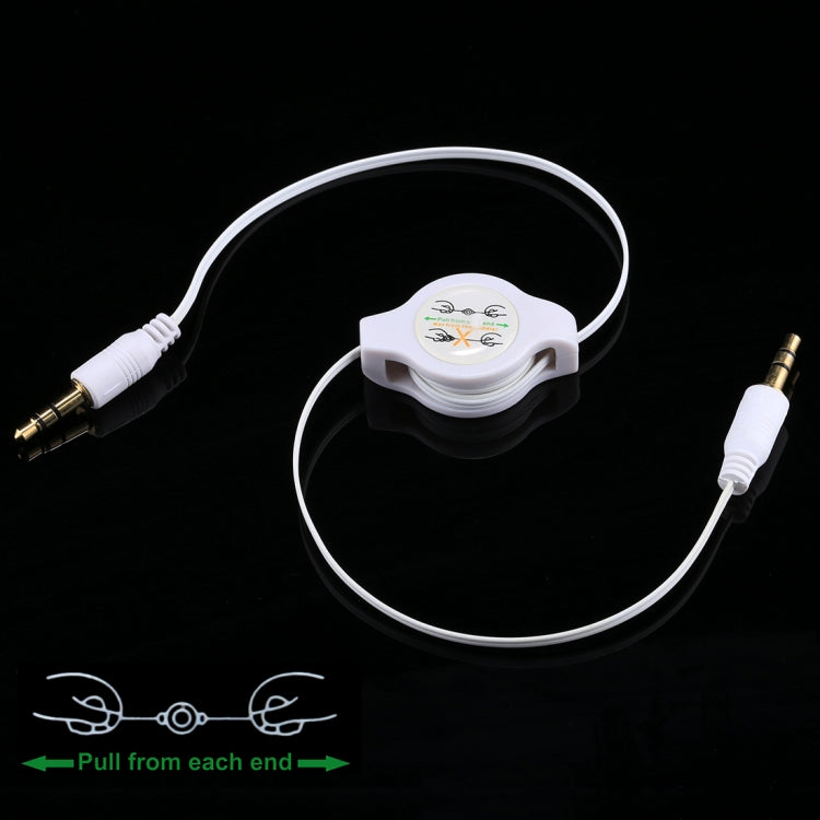 Cabo auxiliar retrátil 3,5mm macho para macho, compatível com telemóveis, tablets, auscultadores, leitor MP3, estéreo de carro/casa e mais, Comprimento: 11cm a 80cm