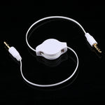 Cabo auxiliar retrátil 3,5mm macho para macho, compatível com telemóveis, tablets, auscultadores, leitor MP3, estéreo de carro/casa e mais, Comprimento: 11cm a 80cm