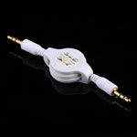 Cabo auxiliar retrátil 3,5mm macho para macho, compatível com telemóveis, tablets, auscultadores, leitor MP3, estéreo de carro/casa e mais, Comprimento: 11cm a 80cm