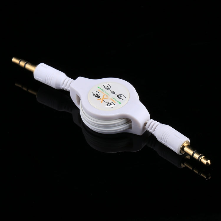 Cabo auxiliar retrátil 3,5mm macho para macho, compatível com telemóveis, tablets, auscultadores, leitor MP3, estéreo de carro/casa e mais, Comprimento: 11cm a 80cm