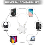 Conector divisor de auscultadores de 6 portas com cabo de áudio 3,5mm, compatível com telemóveis, tablets, auscultadores, leitor MP3, estéreo de carro/casa e mais