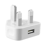 Adaptador de Carregador USB 5V / 1A (Ficha Reino Unido) para iPhone, Galaxy, Huawei, Xiaomi, LG, HTC e Outros Smartphones, Dispositivos Recarregáveis