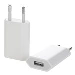 Adaptador de Carregador USB com Ficha UE de Alta Qualidade 5V / 1A para iPhone, Galaxy, Huawei, Xiaomi, LG, HTC e Outros Smartphones, Dispositivos Recarregáveis