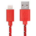 1m Nylon Netting Style USB 8 Pin Data Transfer Charging Cable for iPhone, iPad