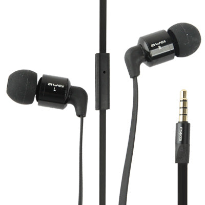 Awei ES600i Auricular universal estilo noodle de 3,5mm com controlo do altifalante e microfone para iPhone / iPad / iPod touch, Galaxy SIV / SIII / Note II / Premier, Série Nokia Lumia, Série LG Optimus, Séries HTC / Motorola / Sony Xperia, etc.