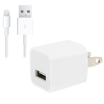 Adaptador de Carregador de Viagem 2 em 1 5V 1A com Ficha EUA e Cabo de 1m de 8 Pinos para iPhone