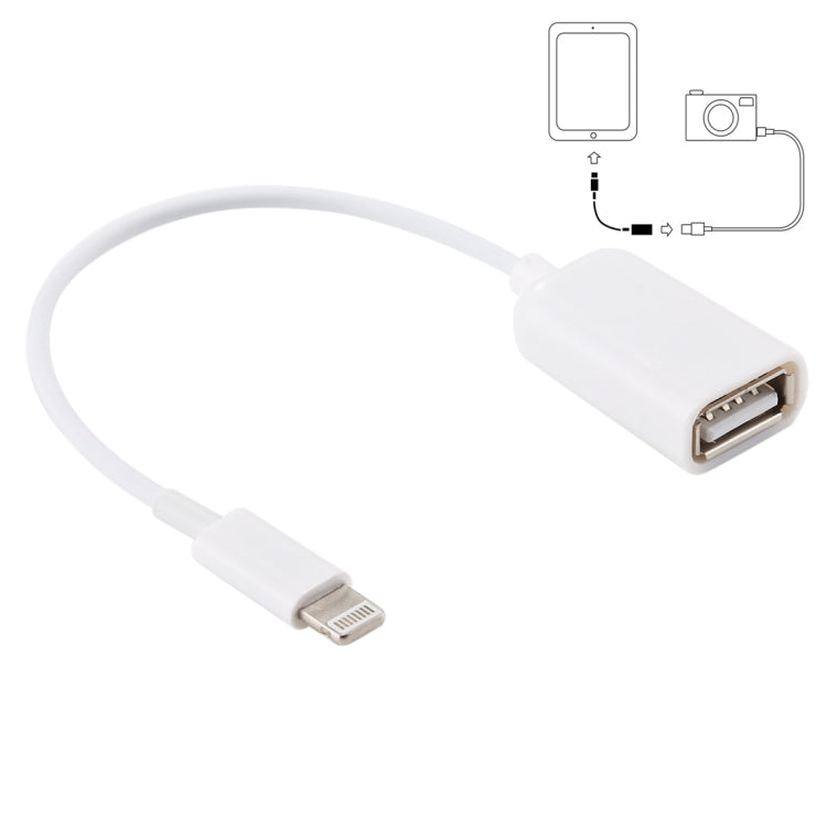 Cabo adaptador USB fêmea para 8 pinos macho OTG, compatível com iOS 10.2 e inferior, comprimento: 18cm