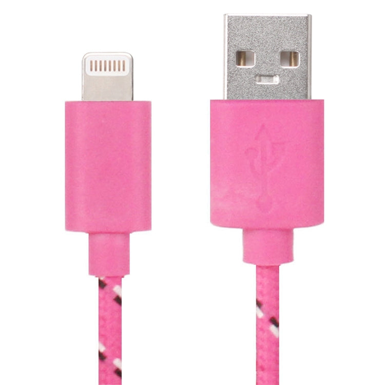Cabo de carregamento e transferência de dados USB estilo rede de nylon 1m para iPhone, iPad, compatível até iOS 15.5