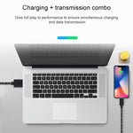 Cabo de carregamento e transferência de dados USB estilo rede de nylon 1m para iPhone, iPad, compatível até iOS 15.5
