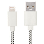 Cabo de carregamento e transferência de dados USB estilo rede de nylon 1m para iPhone, iPad, compatível até iOS 15.5