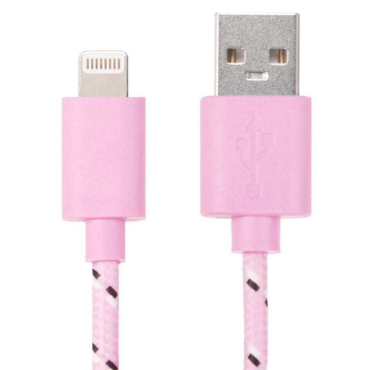 Cabo de carregamento e transferência de dados USB estilo rede de nylon 3m para iPhone, iPad