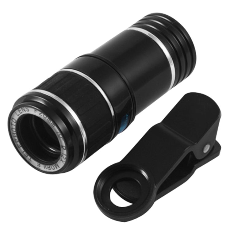 Lente telescópica de zoom óptico universal 12X com clipe