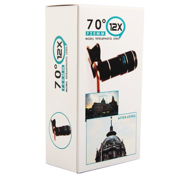 Lente telescópica de zoom óptico universal 12X com clipe
