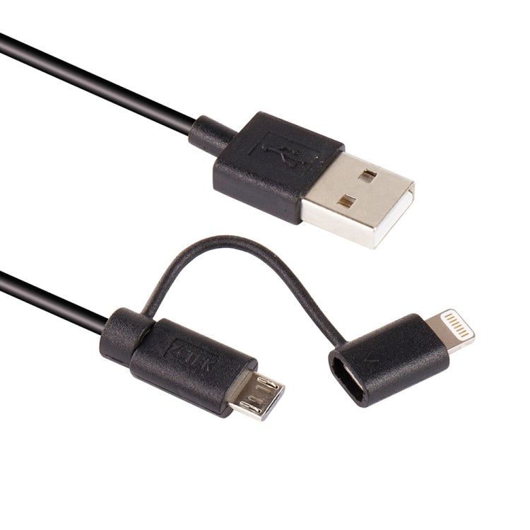 Cabo de Sincronização e Carregamento USB 2.0 Macho 1m MFI 2 em 1 8 Pinos + Micro USB