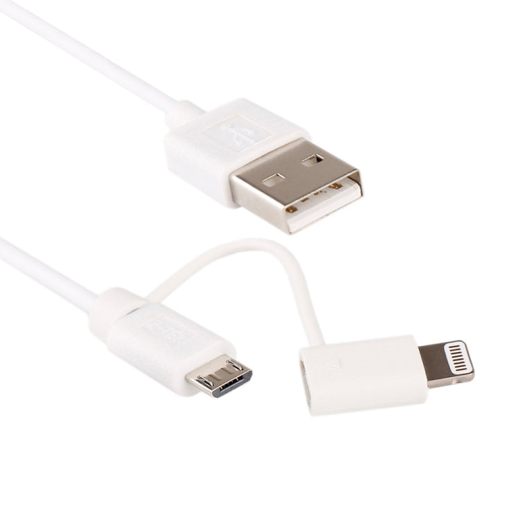 Cabo de Sincronização e Carregamento USB 2.0 Macho 1m MFI 2 em 1 8 Pinos + Micro USB