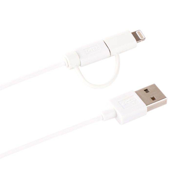 Cabo de Sincronização e Carregamento USB 2.0 Macho 1m MFI 2 em 1 8 Pinos + Micro USB