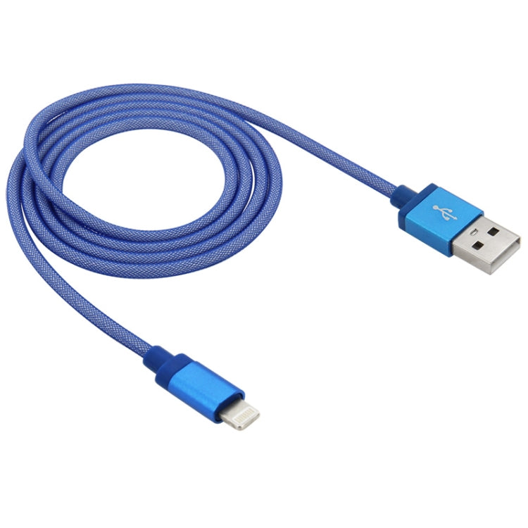Cabo de Dados / Carregador USB com Cabeça Metálica Estilo Rede de 8 Pinos, Comprimento do Cabo: 1m