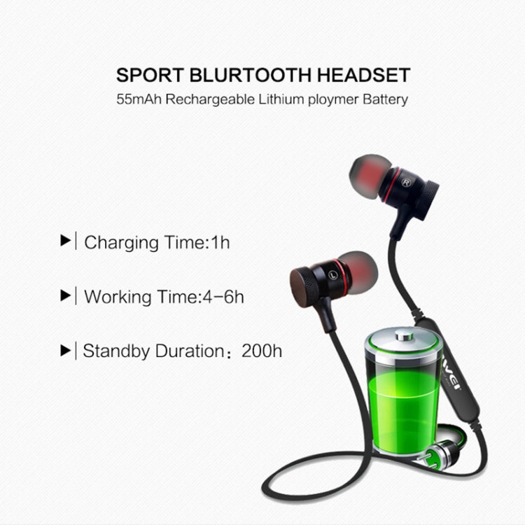 awei A920BL Auriculares estéreo desportivos Bluetooth sem fios