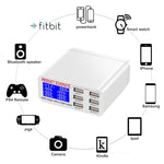 Carregador USB WLX-899 30W 5V 6A Saída 3.5A Máx, Carregador USB de Alta Velocidade com 6 Portas, Ecrã Digital e Cabo de 1.5m, WLX-899