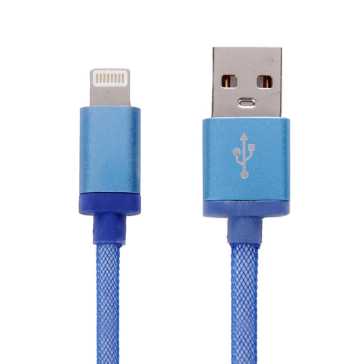 Cabo de Dados / Carregador USB com Cabeça Metálica Estilo Rede de 8 Pinos, Comprimento do Cabo: 25cm