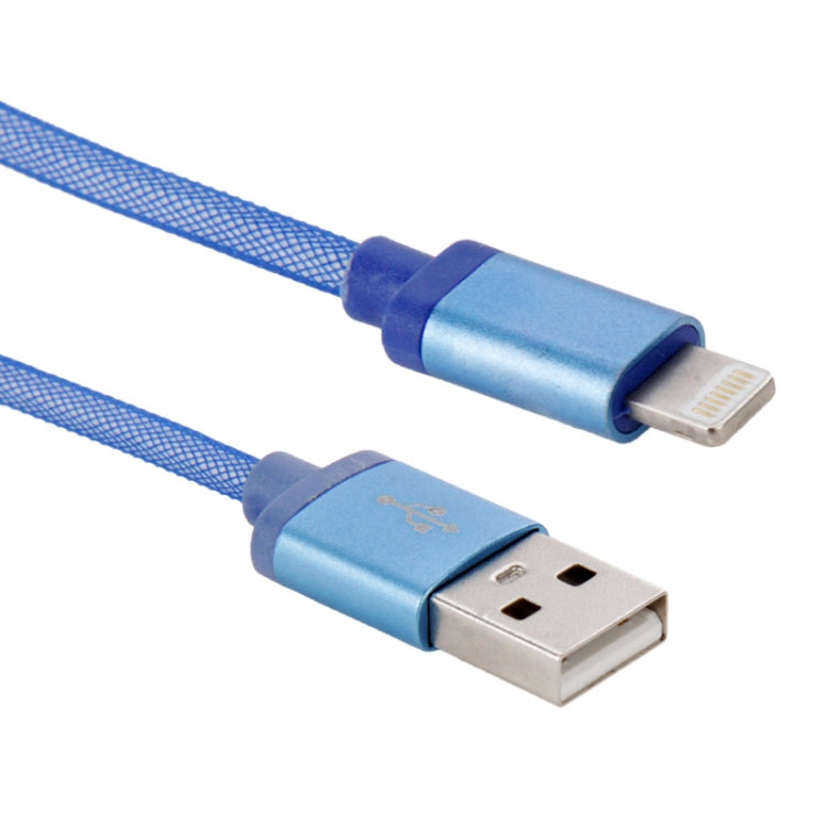 Cabo de Dados / Carregador USB com Cabeça Metálica Estilo Rede de 8 Pinos, Comprimento do Cabo: 25cm