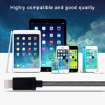 Cabo de Dados / Carregador USB com Cabeça Metálica Estilo Rede de 8 Pinos, Comprimento do Cabo: 25cm