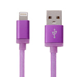 Cabo de Dados / Carregador USB com Cabeça Metálica Estilo Rede de 8 Pinos, Comprimento do Cabo: 25cm