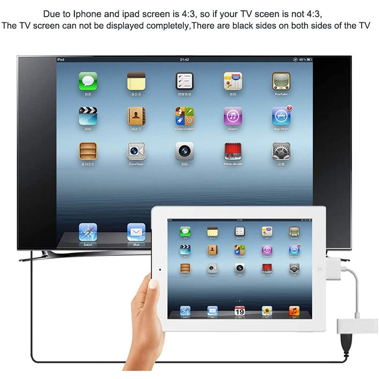 Adaptador Digital AV HDMI para HDTV para Novo iPad (iPad 3) / iPad 2 / iPad / iPhone 4 & 4S / iPod Touch 4