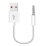 JW-SM1 Cabo USB para Jack 3,5mm para Sincronização de Dados e Carregamento para iPod Shuffle 1ª / 2ª / 3ª / 4ª / 5ª / 6ª Geração, Comprimento: 10cm