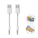 JW-SM1 Cabo USB para Jack 3,5mm para Sincronização de Dados e Carregamento para iPod Shuffle 1ª / 2ª / 3ª / 4ª / 5ª / 6ª Geração, Comprimento: 10cm